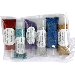 Eulenspiegel Glittergel, ass. farver, 6x18 ml/ 1 pk.