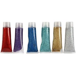 Eulenspiegel Glittergel, ass. farver, 6x18 ml/ 1 pk.