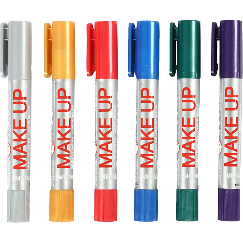 Playcolor Make up, metallic, ass. farver, 6x5 g/ 1 pk.