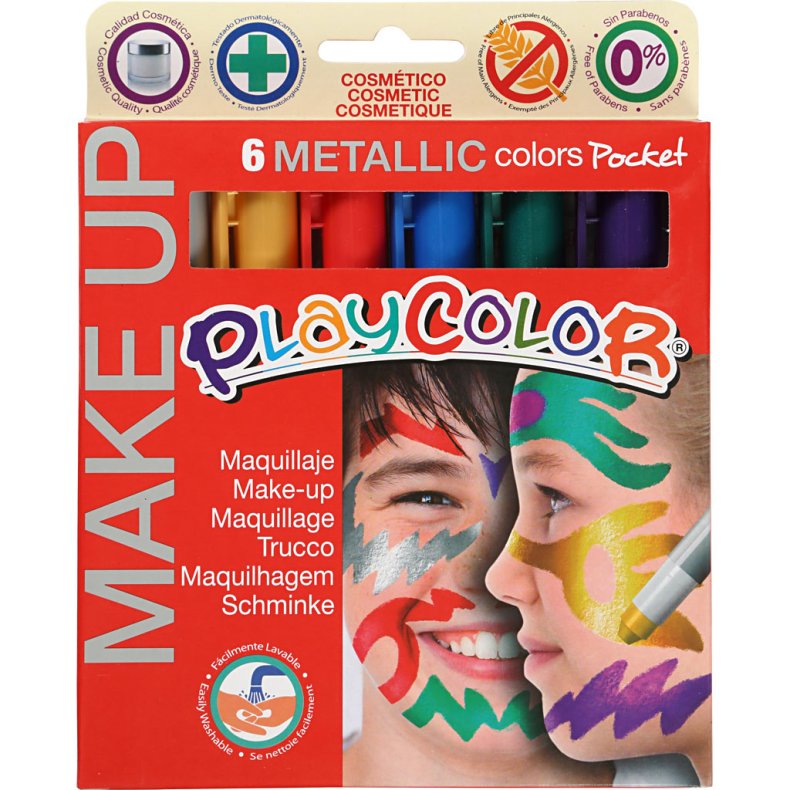 Playcolor Make up, metallic, ass. farver, 6x5 g/ 1 pk.