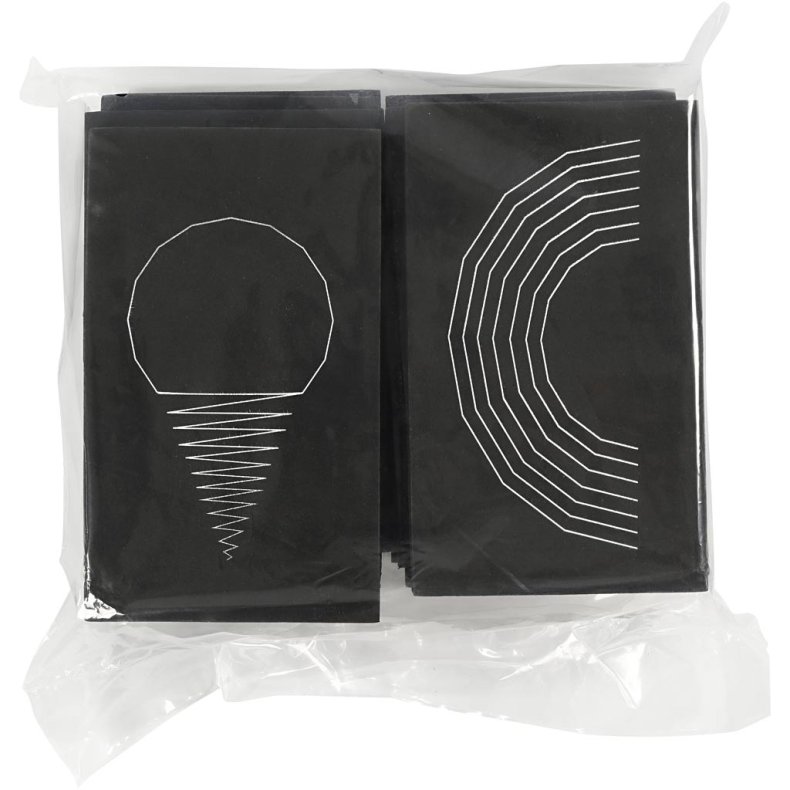 String Art Plader, str. 20x12 cm, tykkelse 10 mm, sort, 16 stk./ 1 pk.