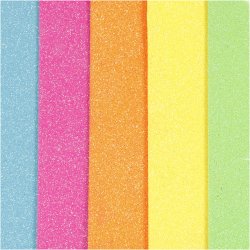 Mosgummi Ark, A5, ark 150x210 mm, tykkelse 2 mm, ass. farver, 5 ark/ 1 pk.