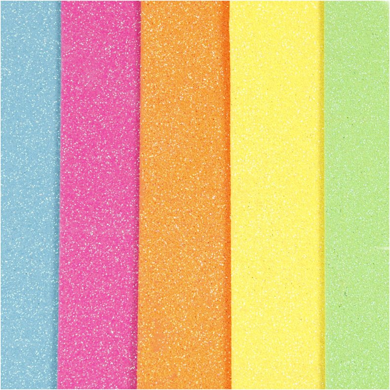 Mosgummi Ark, A5, ark 150x210 mm, tykkelse 2 mm, ass. farver, 5 ark/ 1 pk.