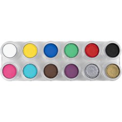Grimas Ansigtsmaling - Sminkepalette, ass. farver, 12x2.50 ml/ 1 stk.