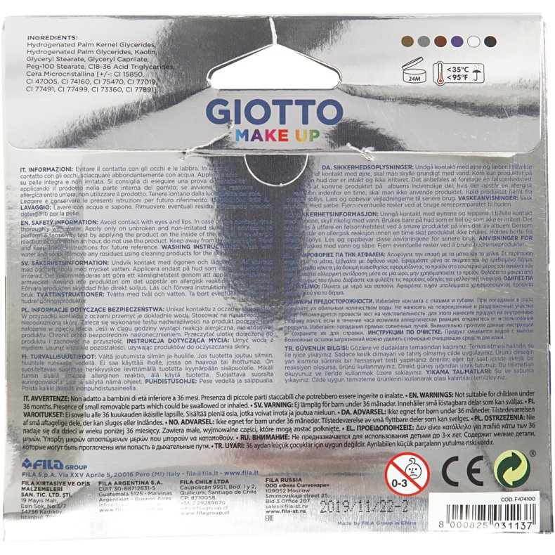 Sminkeblyanter, L: 9 cm, suppleringsfarver, 6 stk./ 1 pk.