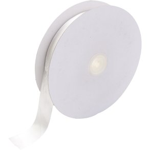 Satinb&aring;nd, B: 25 mm, hvid, 50 m/ 1 rl.