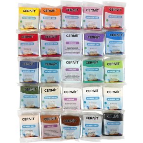 Cernit, Indhold kan variere, ass. farver, 25x56 g/ 1 pk.