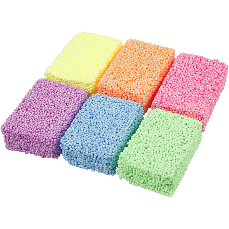 Soft Foam, neonfarver, 6x10 g/ 1 pk.