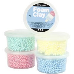 Foam Clay Extra Large, ass. farver, 5x25 g/ 1 pk.