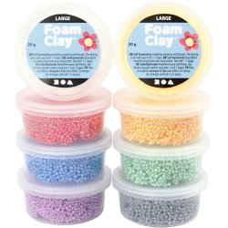 Foam Clay Large, ass. farver, 8x20 g/ 1 pk.