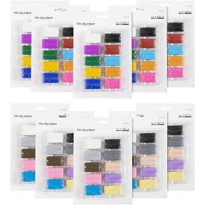 Fine Clay Polymer, colorful, pastelfarver, 120x20 g/ 1 pk.
