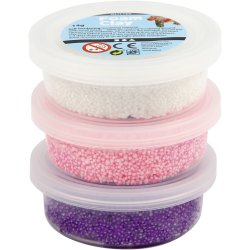 Foam Clay&reg;, glitter,metallic, pink, lilla, hvid, 3x14 g/ 1 pk.