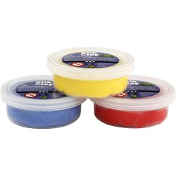Silk Clay&reg;, bl&aring;, r&oslash;d, gul, 3x14 g/ 1 pk.