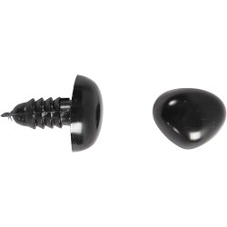 &Oslash;jne og snuder til modellering, diam. 3+6 mm, str. 8x6+14x11 mm, sort, 20 s&aelig;t/ 1 pk.