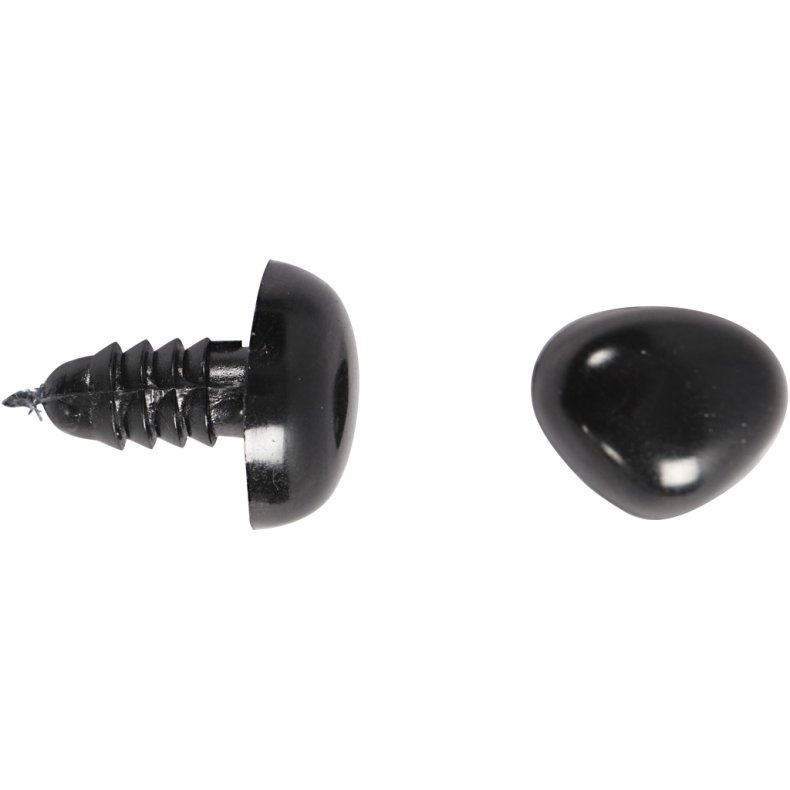 &Oslash;jne og snuder til modellering, diam. 3+6 mm, str. 8x6+14x11 mm, sort, 20 s&aelig;t/ 1 pk.