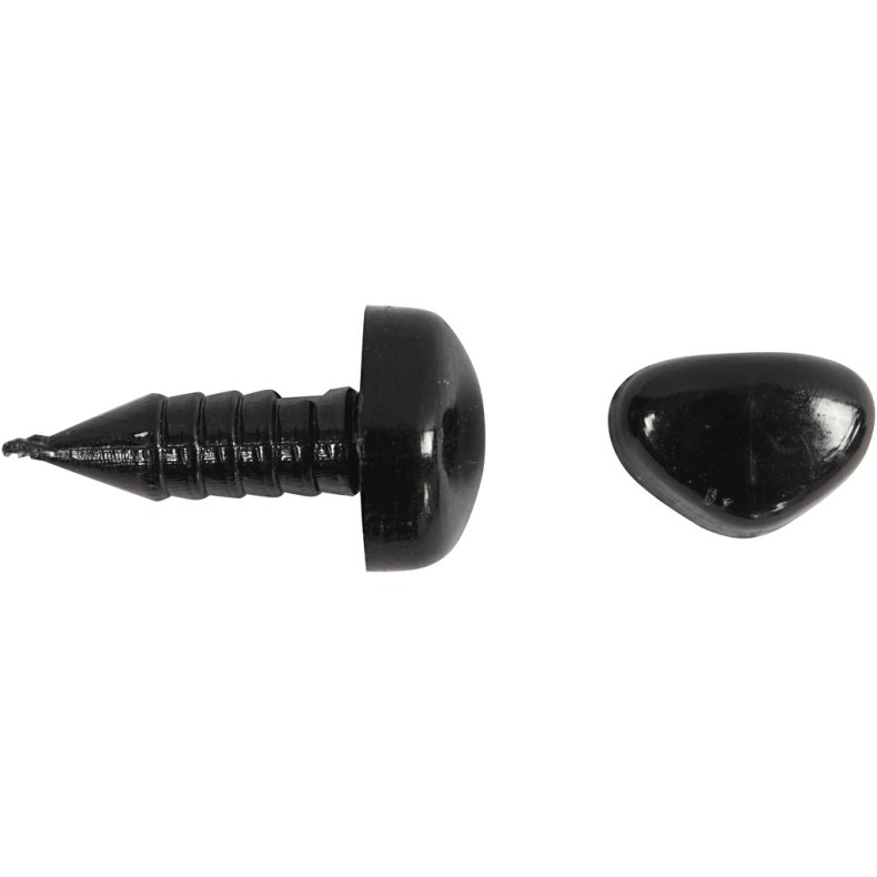 &Oslash;jne og snuder til modellering, diam. 3+6 mm, str. 8x6+14x11 mm, sort, 20 s&aelig;t/ 1 pk.