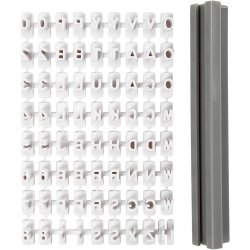 Stempels&aelig;t, bogstaver, tal, H: 6 mm, hvid, 1 s&aelig;t