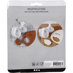 Udstikkere med pr&aelig;g, p&aring;ske&aelig;g, hare, kylling, sommerfugl, H: 5 cm, hvid, 4 stk./ 1 pk.