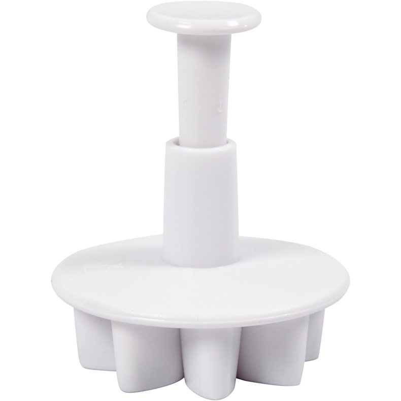 Udstikkere med pr&aelig;g, blomst, diam. 2,3+2,8+3,6+4,4 cm, hvid, 4 stk./ 1 pk.