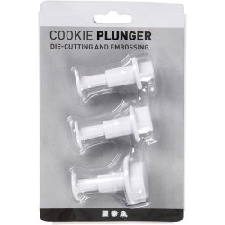 Udstikkere med pr&aelig;g, hjerte, diam. 2+2,3+3 cm, hvid, 3 stk./ 1 pk.