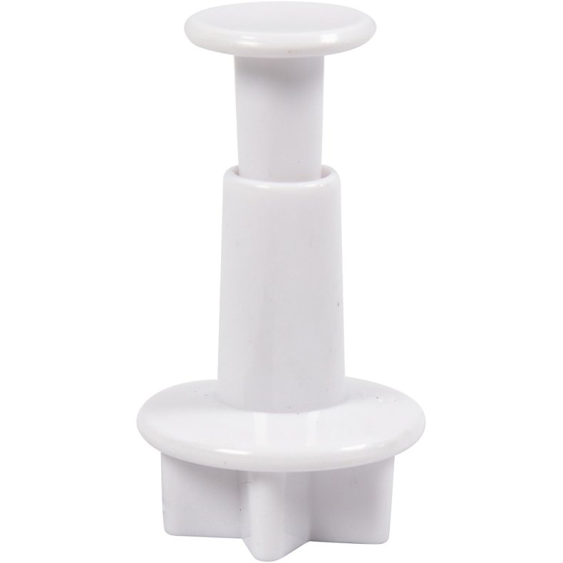Udstikkere med pr&aelig;g, stjerne, diam. 2,1+2,3+2,6 cm, hvid, 3 stk./ 1 pk.