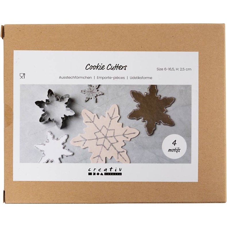 Udstiksforme, Snefnug, H: 2,5 cm, str. 6-16,5 cm, 1 stk./ 1 pk.