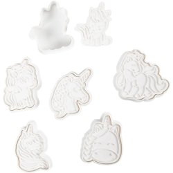 Udstikkere med pr&aelig;g, Enhj&oslash;rning, str. 6-7,5 cm, hvid, 6 stk./ 1 pk.