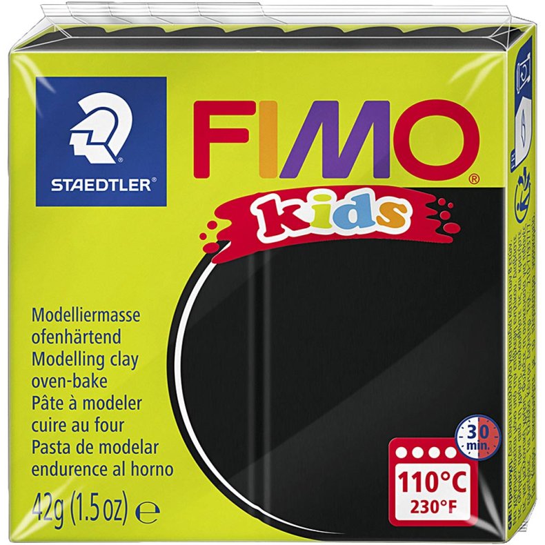 FIMO&reg; Kids Ler, sort, 42 g/ 1 pk.