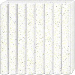 FIMO&reg; Kids Ler, glitter, hvid, 42 g/ 1 pk.