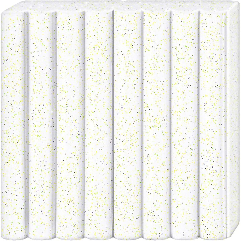 FIMO&reg; Kids Ler, glitter, hvid, 42 g/ 1 pk.