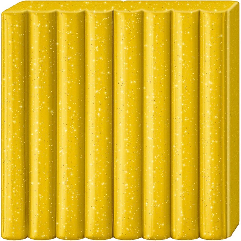 FIMO&reg; Kids Ler, glitter, guld, 42 g/ 1 pk.