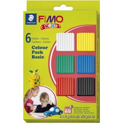 FIMO&reg; Kids Ler, standardfarver, 6x42 g/ 1 pk.