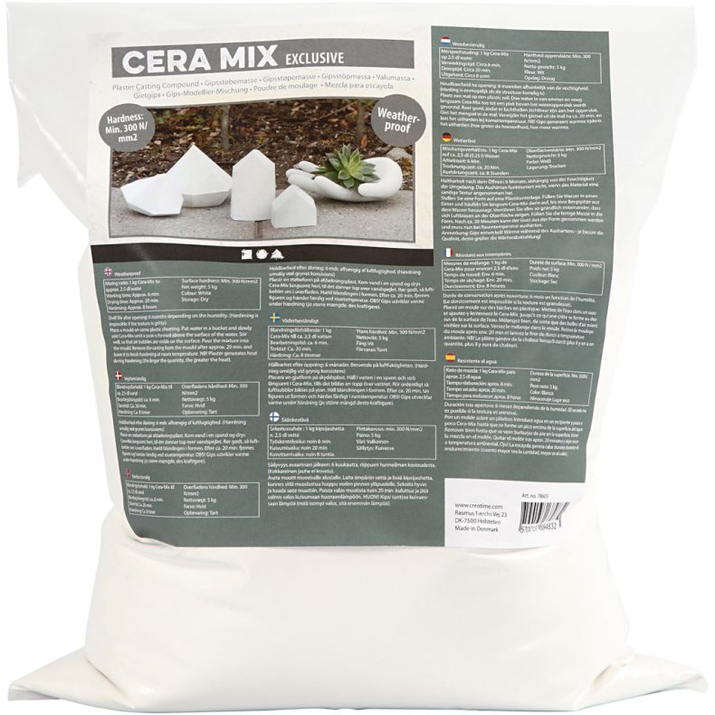 Cera-Mix Exclusive st&oslash;bemasse, hvid, 5kg/ 1 pk.