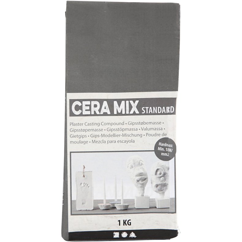 Cera-Mix Standard Modelgips, lys gr&aring;, 1 kg