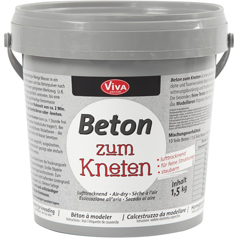 Beton til modellering, gr&aring;, 1500 g/ 1 pk.