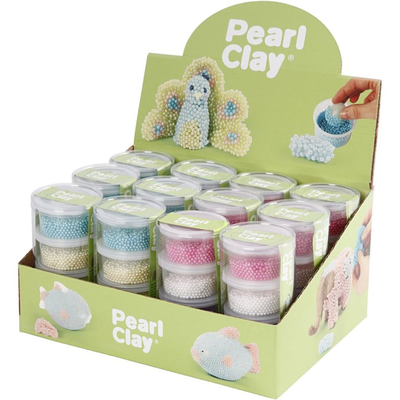 Pearl Clay&reg;, ass. farver, 12 s&aelig;t/ 1 pk.