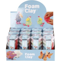 Foam Clay&reg;, glitterfarver, metallicfarver, 12 s&aelig;t/ 1 pk.