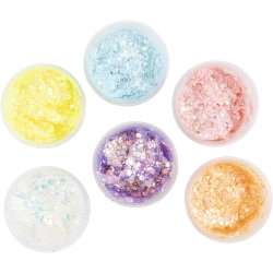 Glitter Clay, pastelfarver, 6x20 g/ 1 pk.