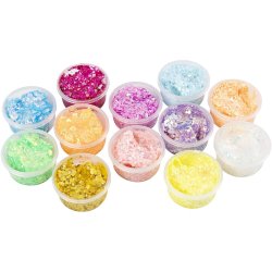 Glitter Clay, ass. farver, 72x20 g/ 1 pk.