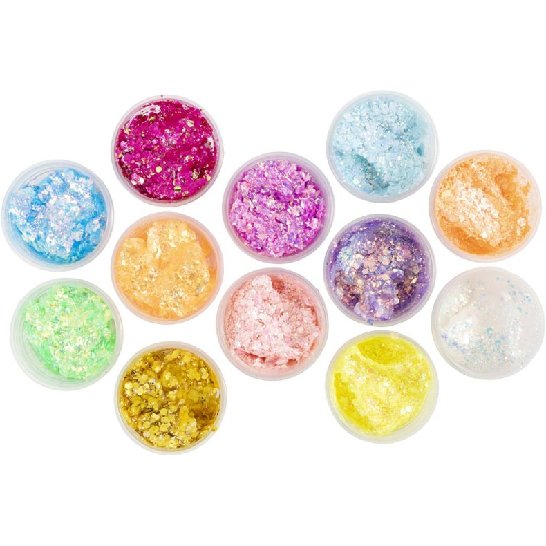 Glitter Clay, ass. farver, 72x20 g/ 1 pk.