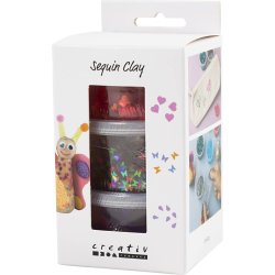 Sequin Clay, lilla/pink harmoni, 3x60 g/ 1 pk.