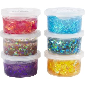 Sequin Clay, bl&aring;/gr&oslash;n harmoni, lilla/pink harmoni, 6x60 g/ 1 pk.