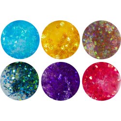 Sequin Clay, bl&aring;/gr&oslash;n harmoni, lilla/pink harmoni, 6x60 g/ 1 pk.