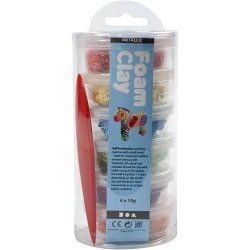 Foam Clay&reg;, metallic, st&aelig;rke farver, 6x14 g/ 1 pk.
