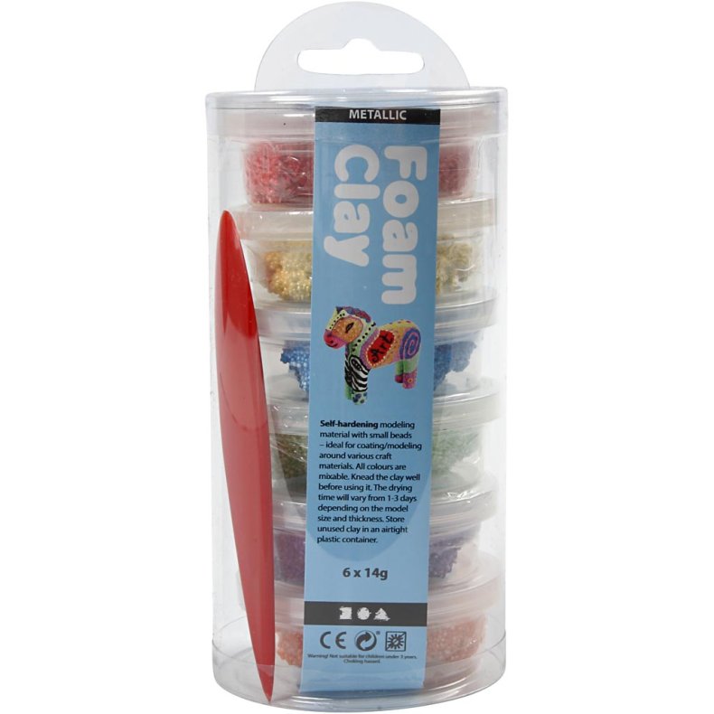 Foam Clay&reg;, metallic, st&aelig;rke farver, 6x14 g/ 1 pk.