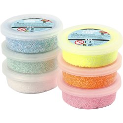 Foam Clay&reg;, glitter, pastelfarver, 6x14 g/ 1 pk.
