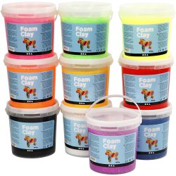 Foam Clay&reg;, ass. farver, 10 spande/ 1 pk.