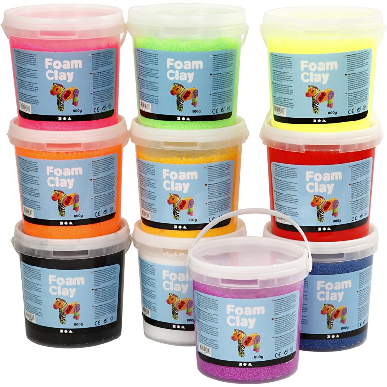 Foam Clay&reg;, ass. farver, 10 spande/ 1 pk.