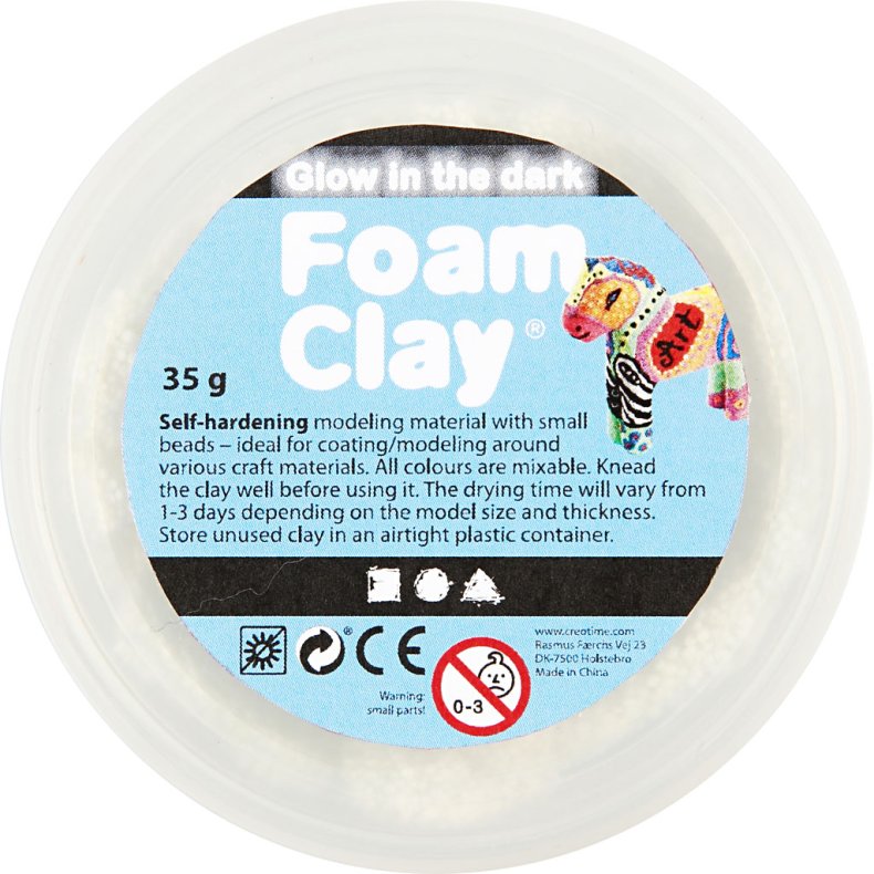 Foam Clay&reg;, glow in the dark, 35 g/ 1 ds.