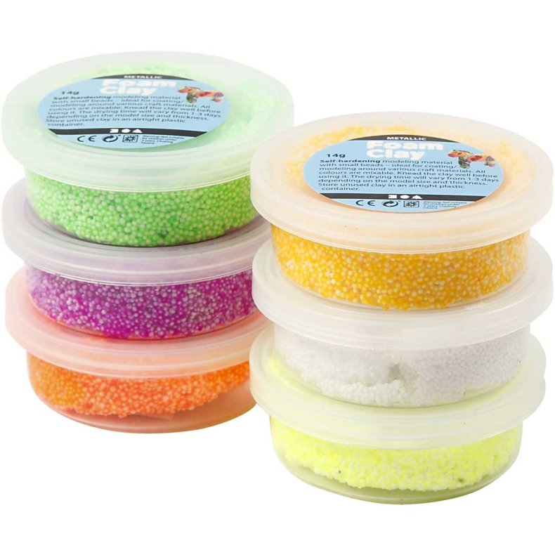 Foam Clay&reg;, for&aring;rsfarver, 6x14g/ 1 pk.